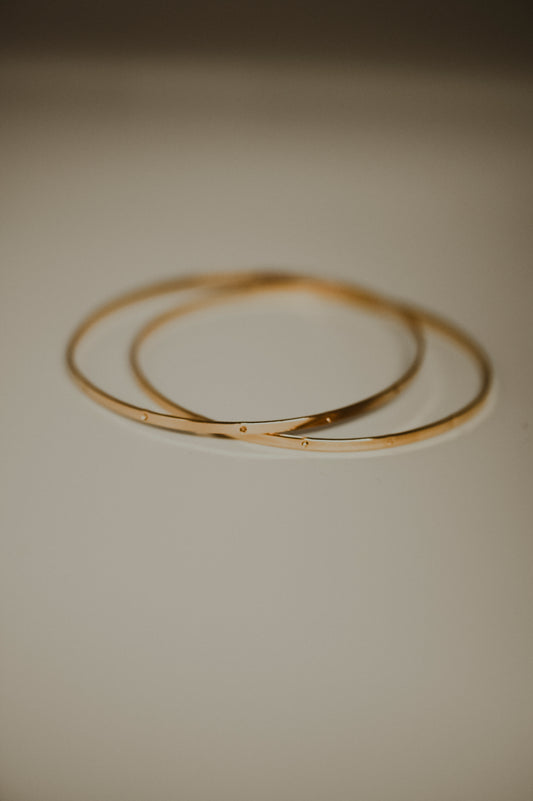 Dot Bangle Bracelet, Gold Fill, Rose Gold Fill or Sterling Silver