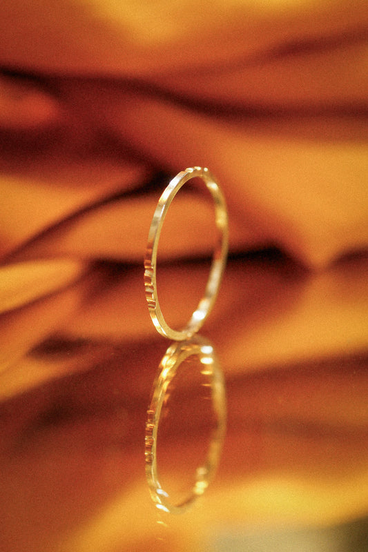 Square Lined Ring, 14K Gold Fill