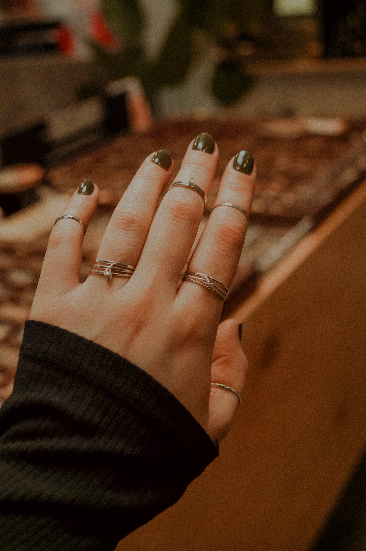 Teardrop Charm Ring, Sterling Silver