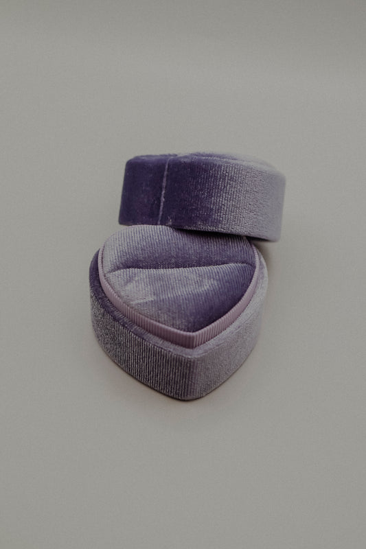 Heart-Shaped Velvet Ring Box