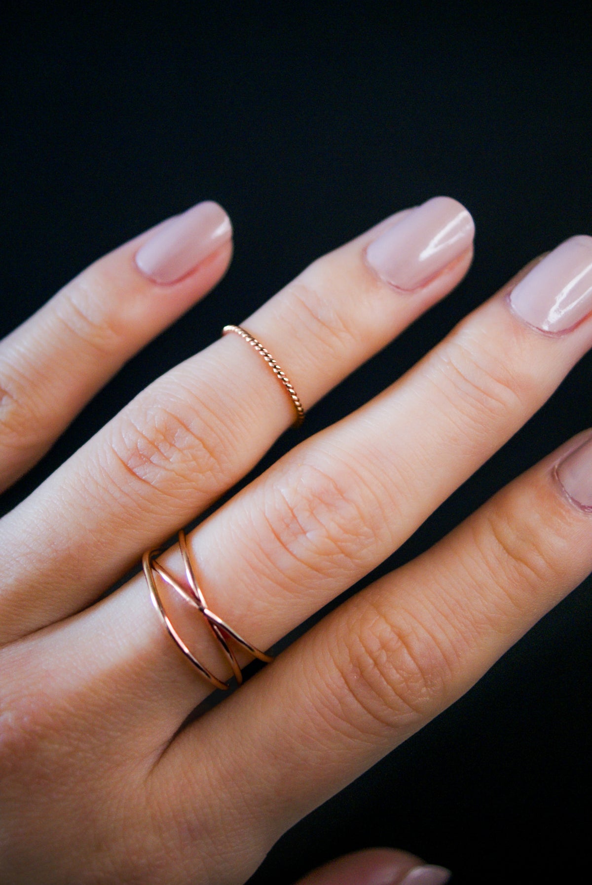 Twist Ring, 14K Rose Gold Fill