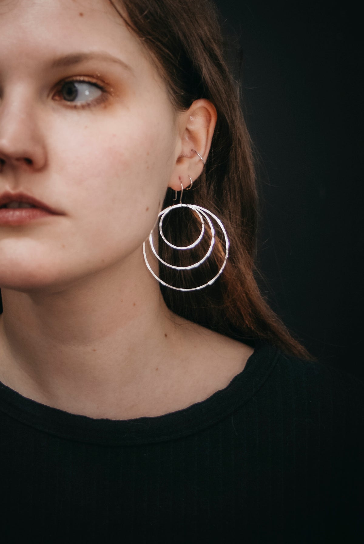 Triple Hoop Earrings, Gold Fill, Rose Gold Fill or Sterling Silver
