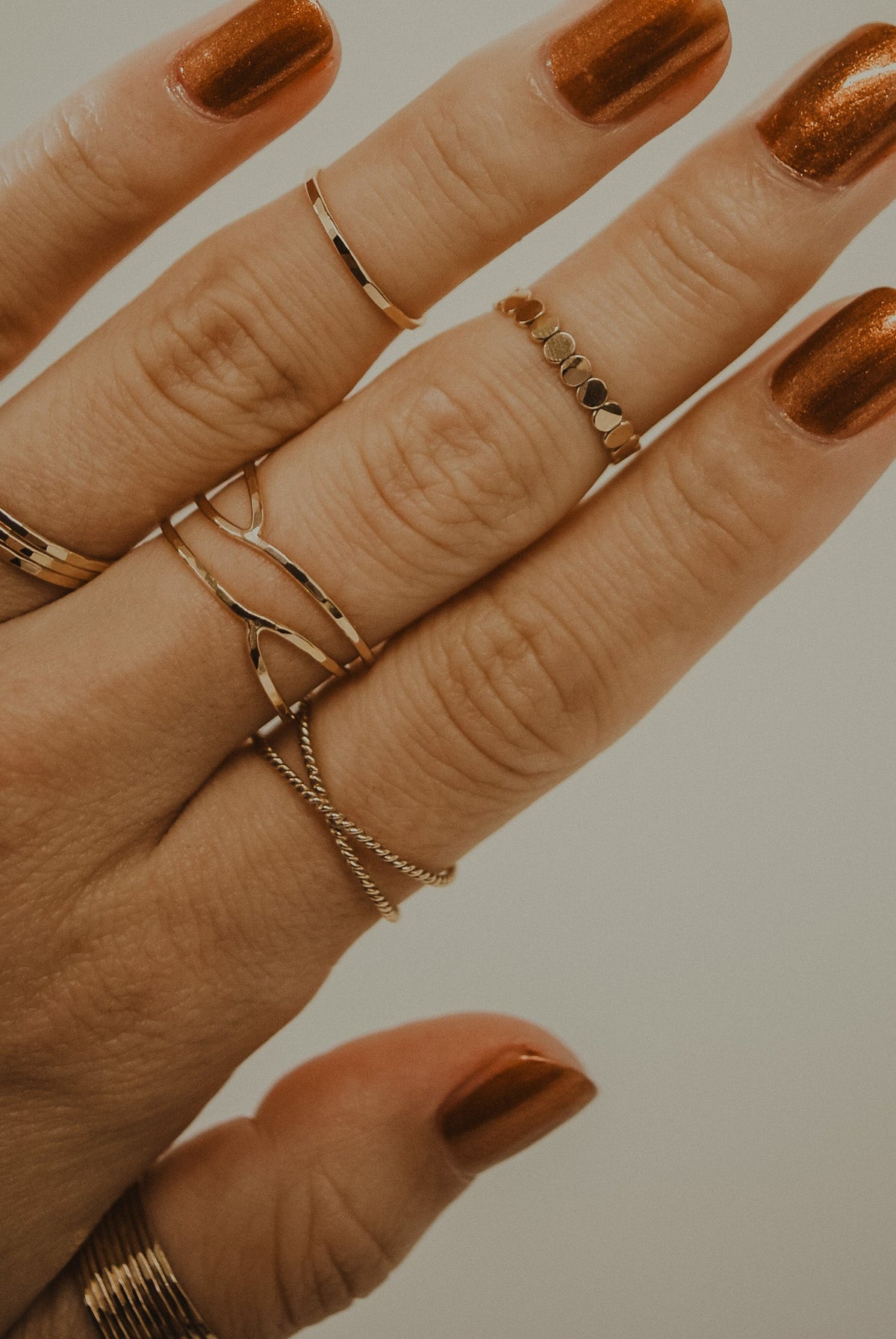 Twist X-Ring, Solid 14K Gold