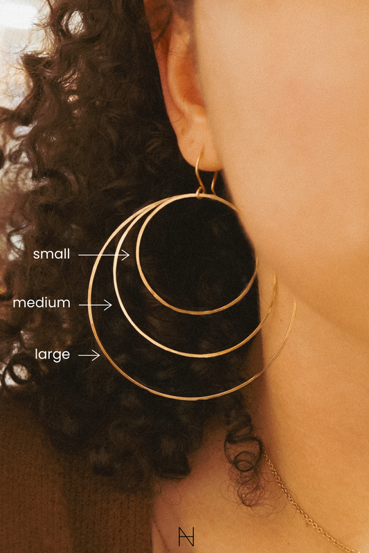 Full Circle Hoop Earrings, Solid 14K Gold, Rose or White Gold