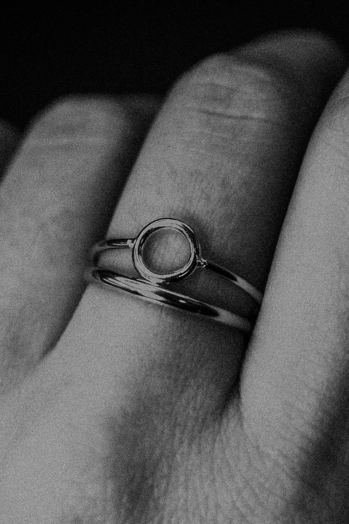 Mini Circle Ring, Solid 14K Rose Gold