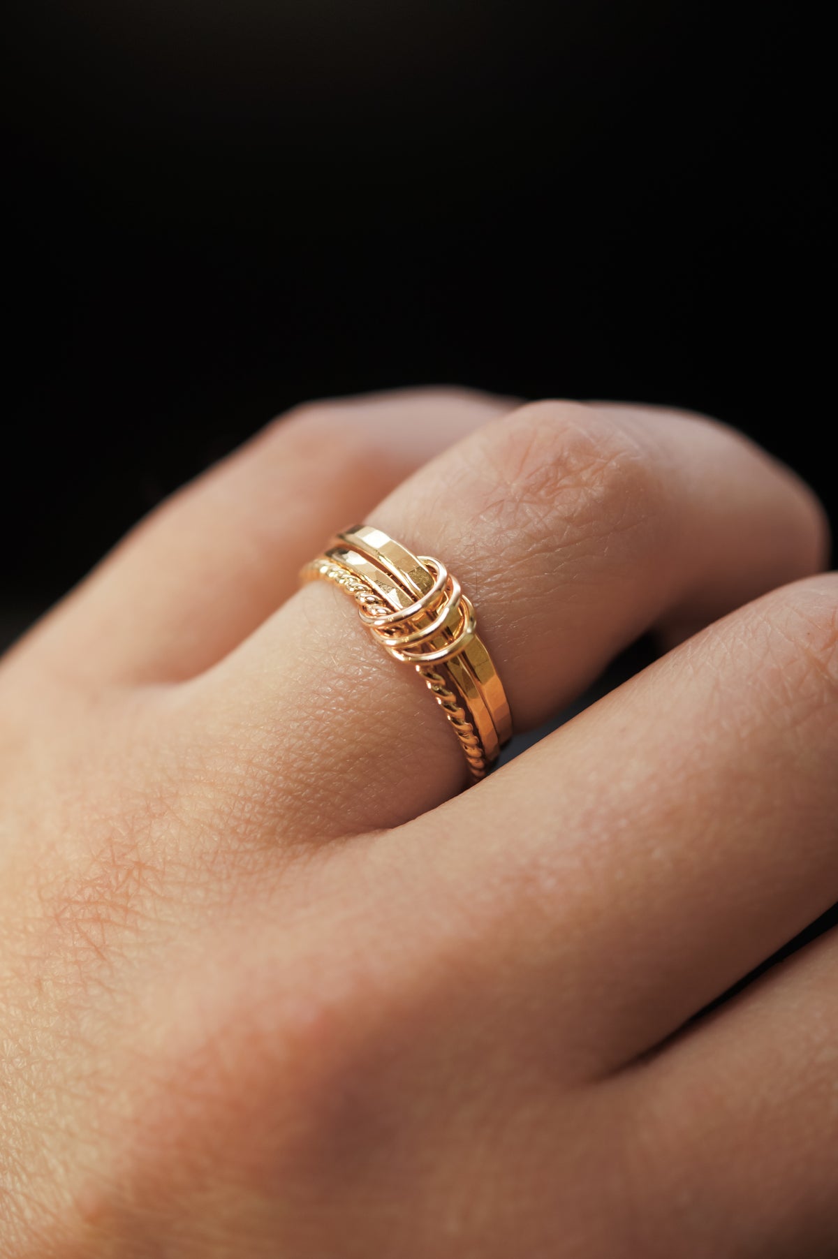 Triple Link Ring, 14K Gold Fill