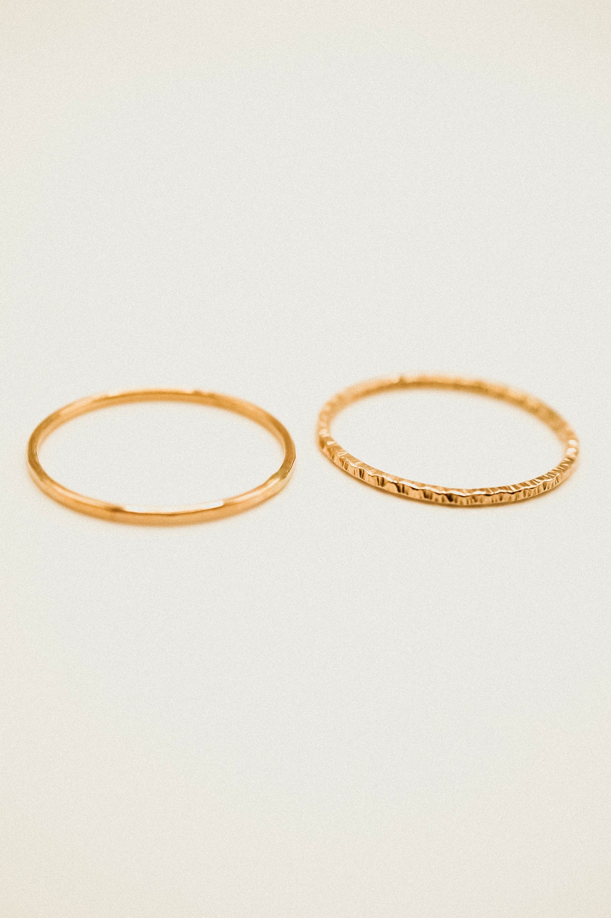Sparkle Set of 2 Stacking Rings, 14K Gold Fill