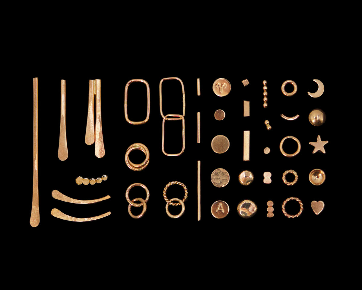 Monogram Dot Stud Earrings in 14K Gold Fill