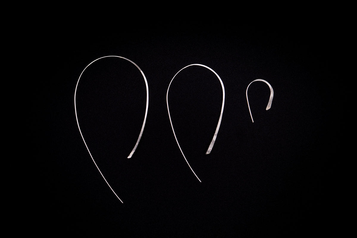 U-Shaped Threader Hoop Earrings, Gold Fill, Rose Gold Fill or Sterling Silver