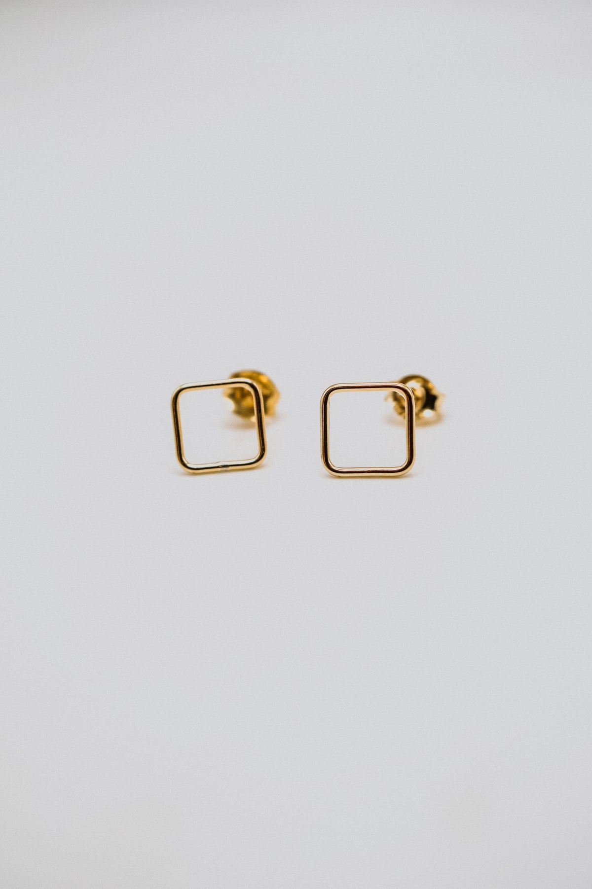 Square Stud Earrings, Gold Fill or Sterling Silver