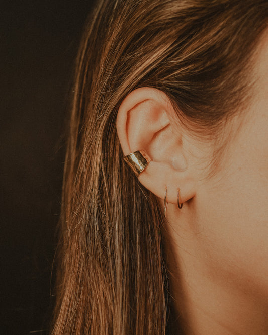 Conch Shield Ear Cuff, Solid 14K Gold or Rose Gold
