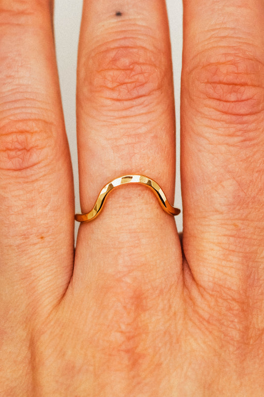Arc Ring, Solid 14K Gold