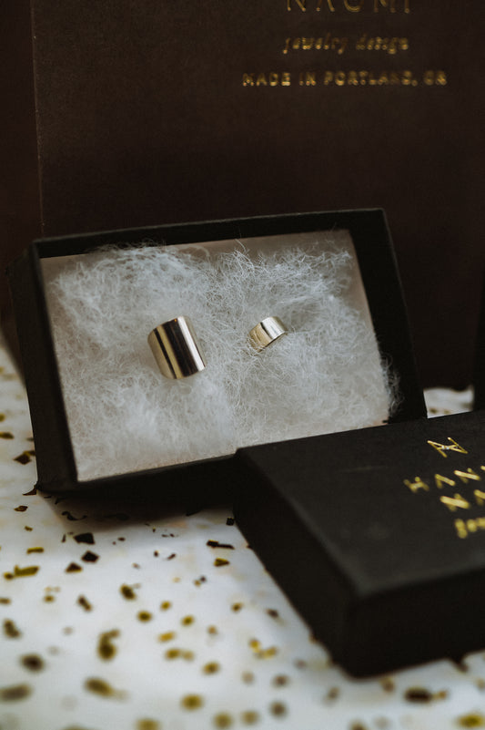 Double Shield Ear Cuff Set of 2, Sterling Silver