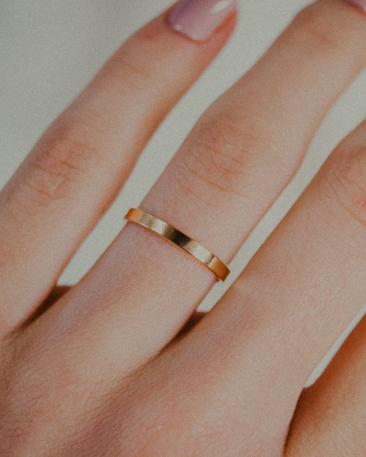 Monogram Charm Set of 2 Stacking Rings, Gold Fill