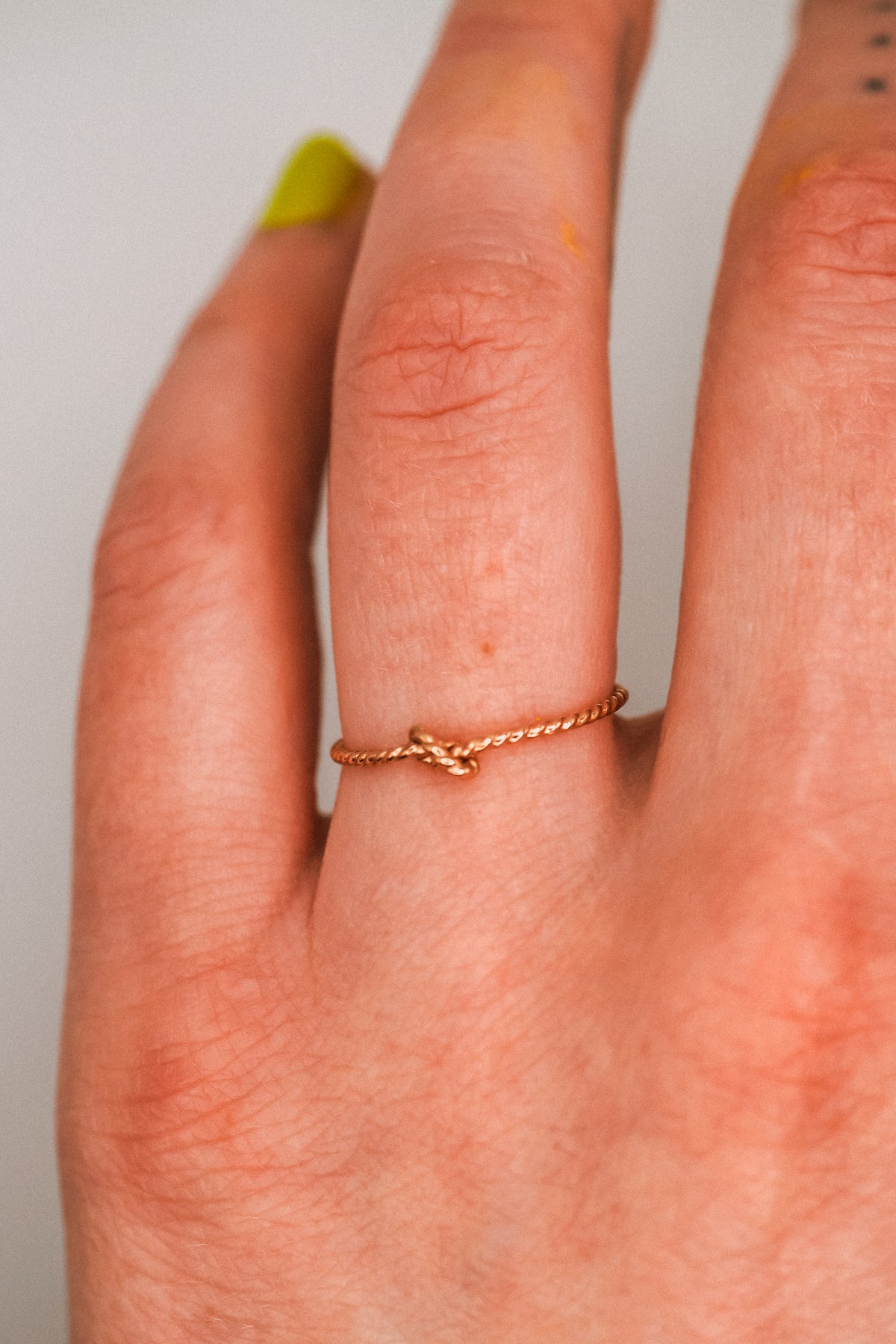 Twist Closed Knot Ring, 14K Rose Gold Fill