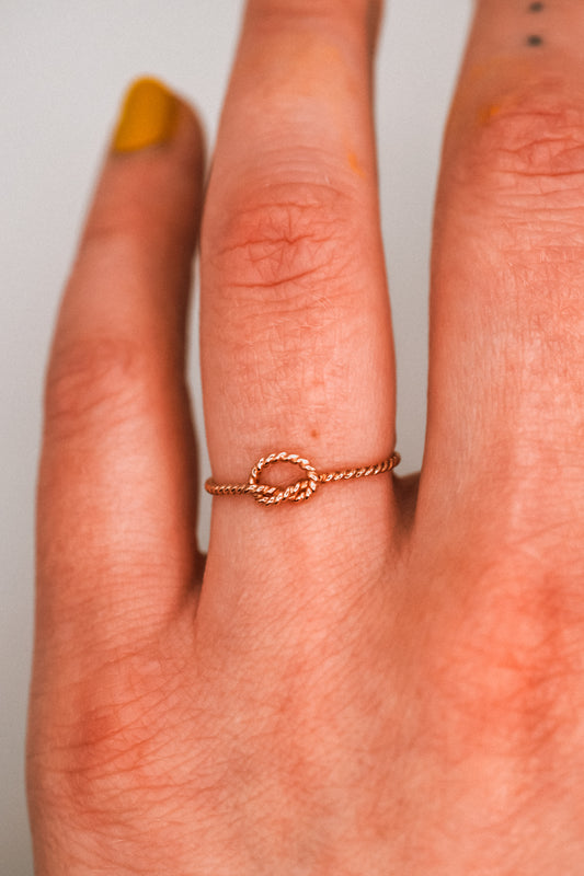 Twist Open Knot Ring, 14K Rose Gold Fill