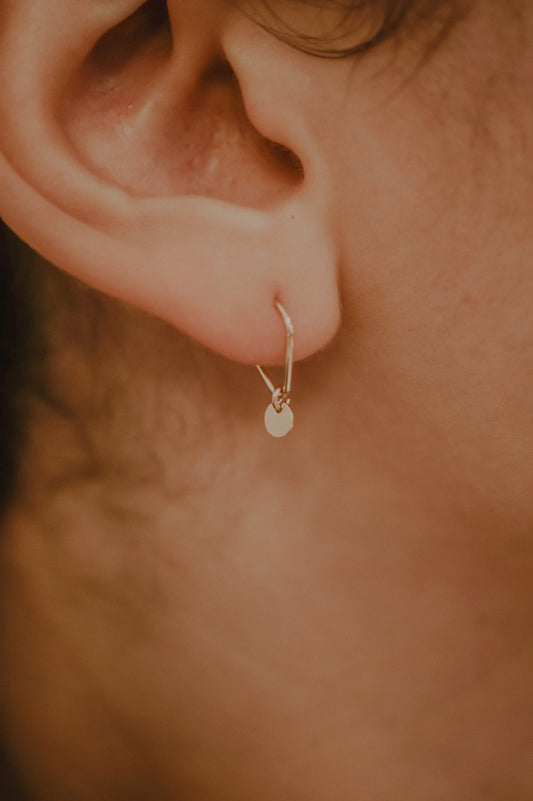 Extra Tiny Circle Ring or Huggie Charm