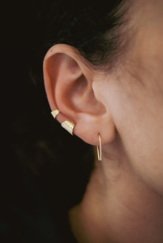 Shield Ear Cuff, Solid 14K Gold or Rose Gold