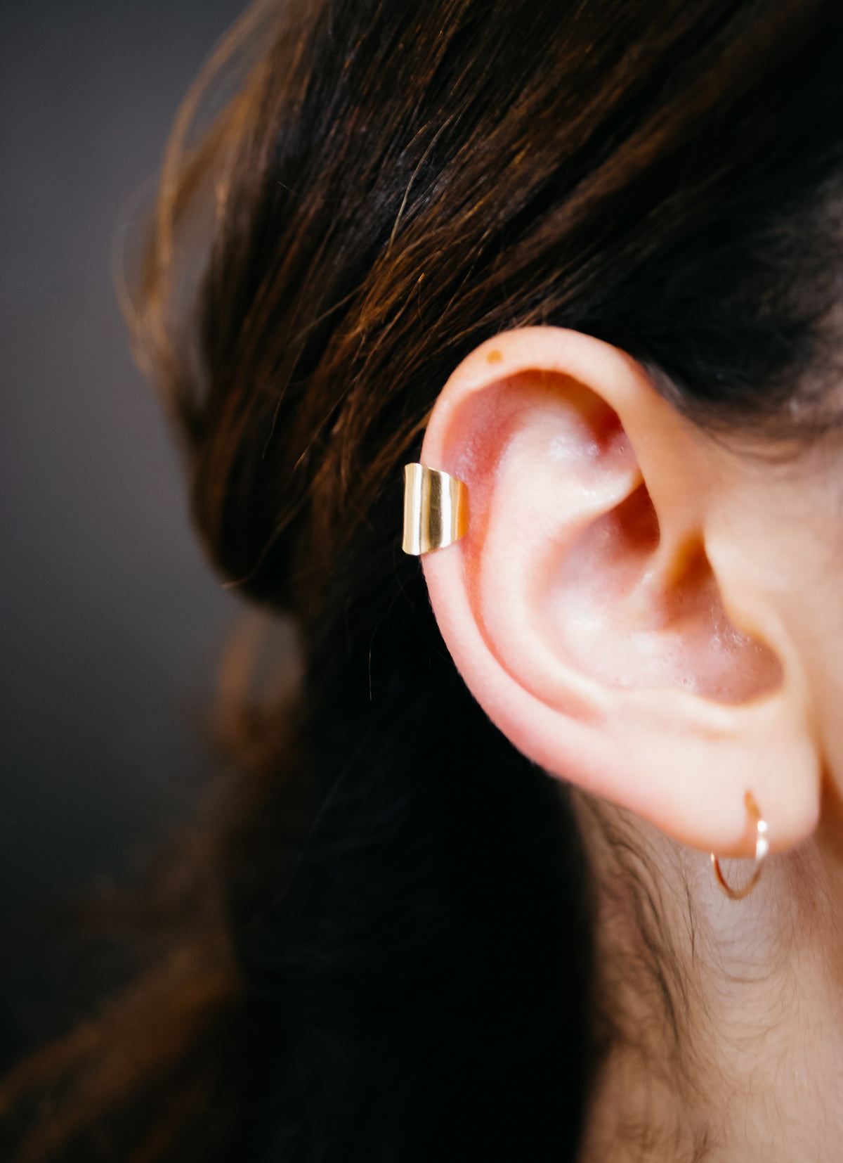 Shield Ear Cuff, Solid 14K Gold or Rose Gold
