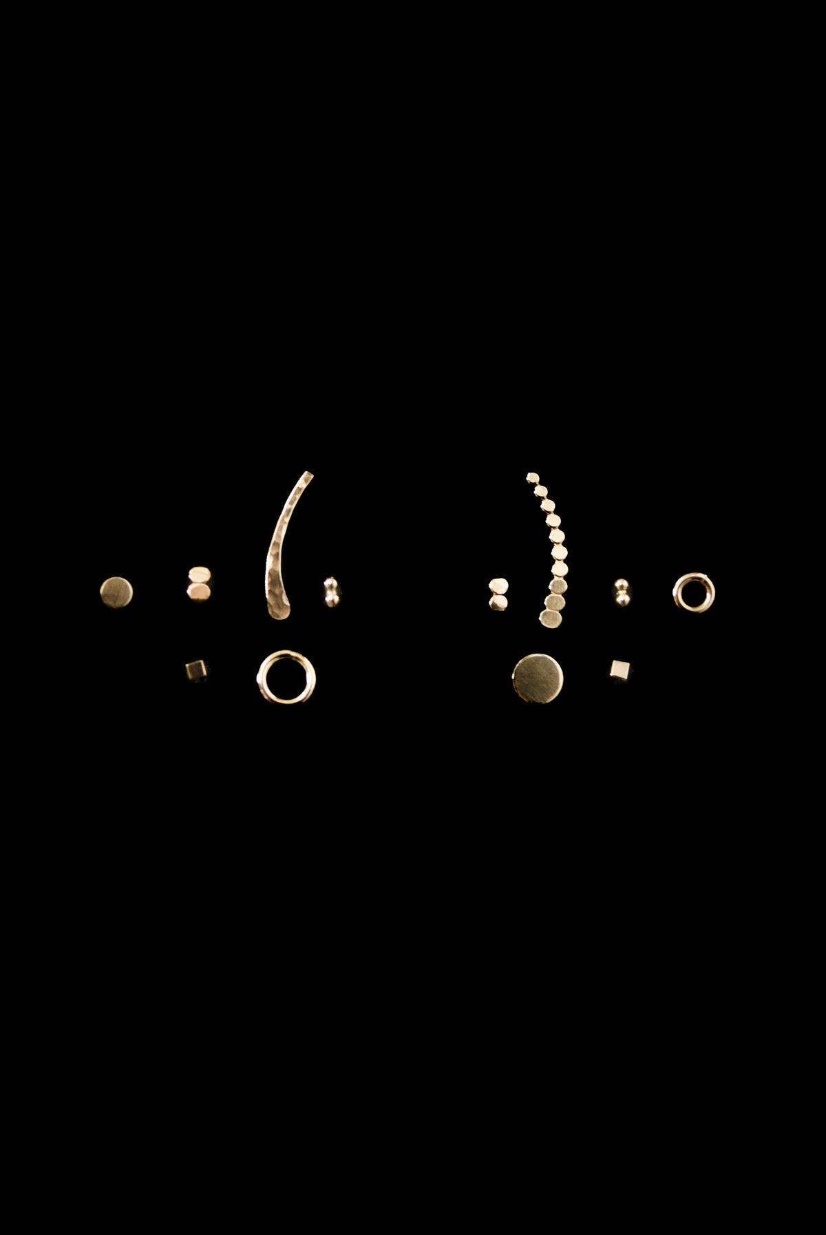 Square Mirror Stud Earrings, Gold Fill, Rose Gold Fill, or Sterling Silver