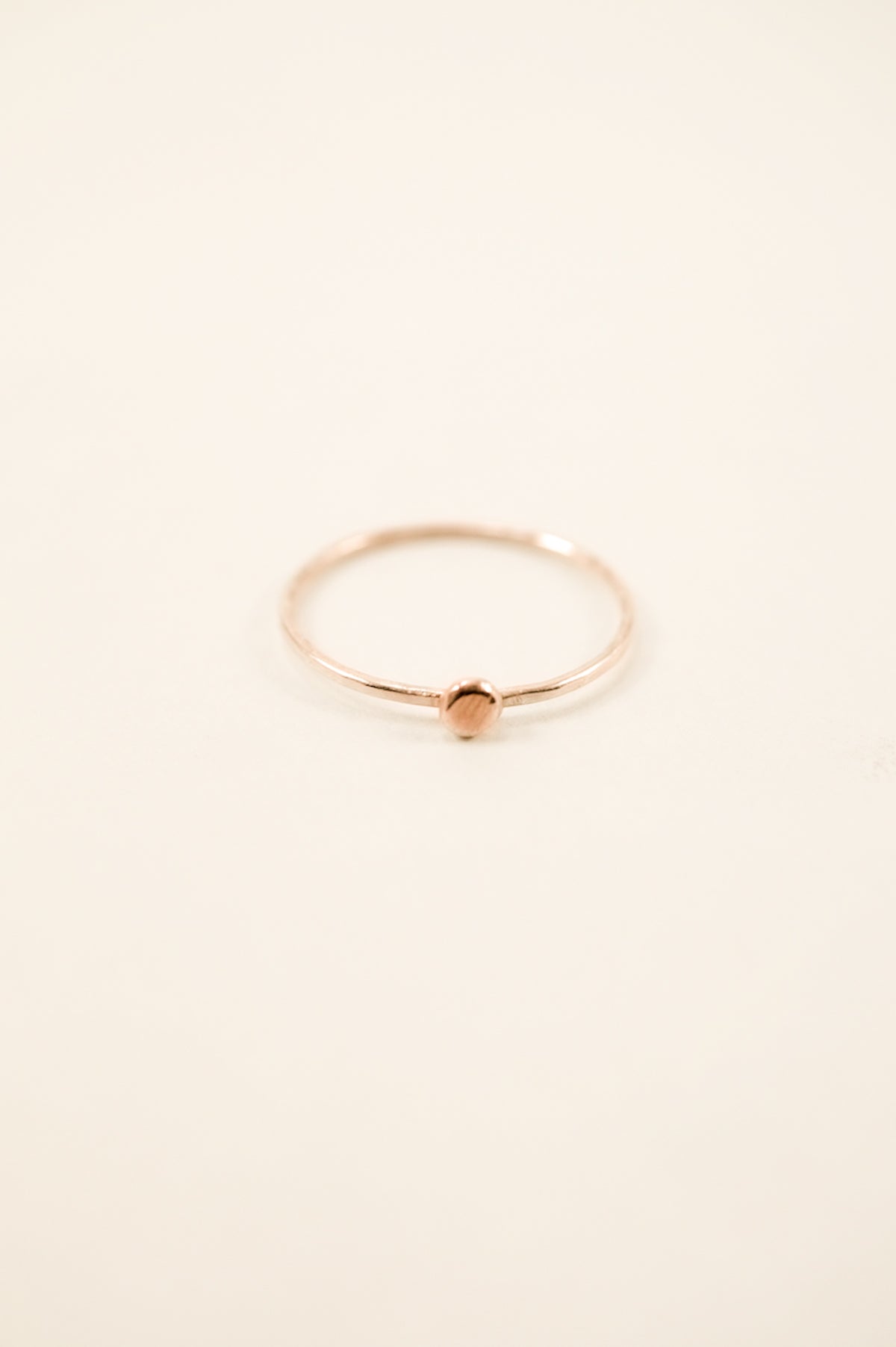 Small Pebble Ring, Solid 14K Rose Gold