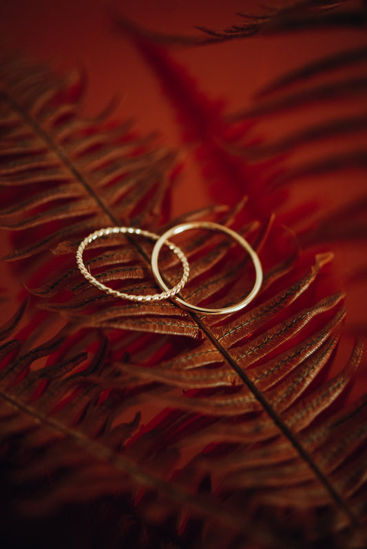 Twist Interlocking Set of 2 Rings, 14K Gold Fill