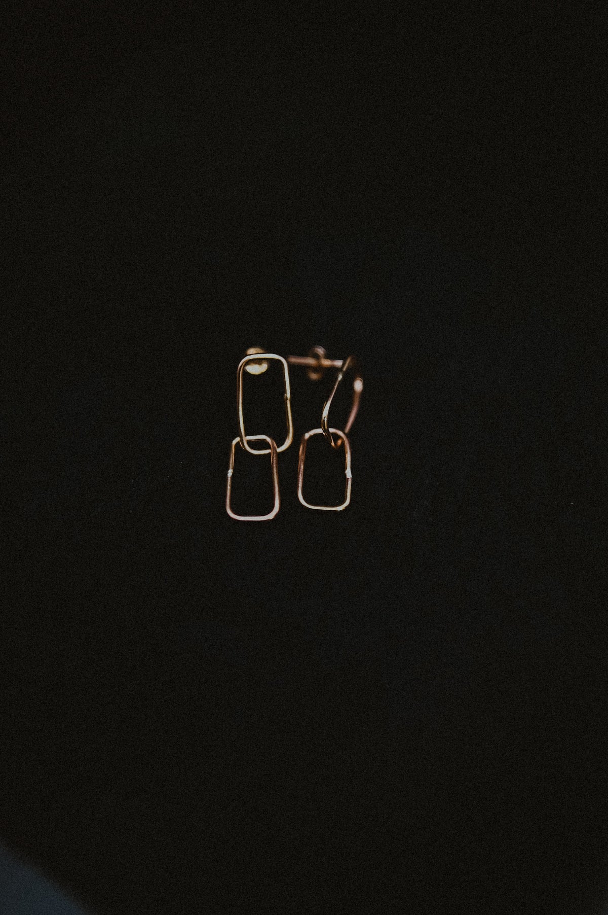 Rectangle Link Stud Earrings, Gold Fill, Rose Gold Fill, or Sterling Silver