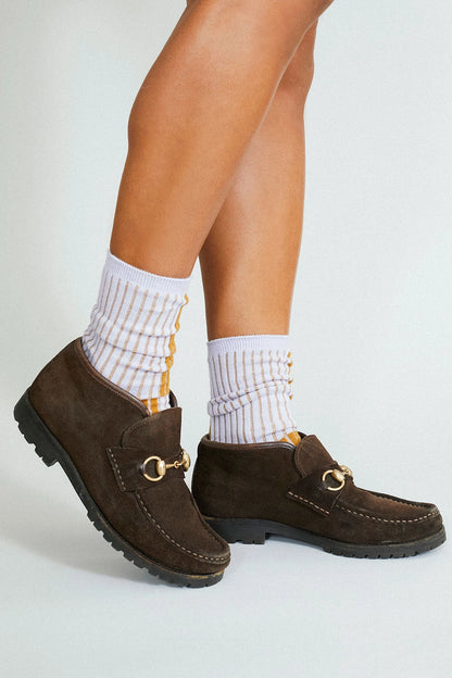 Lavender & Rust Crew Socks
