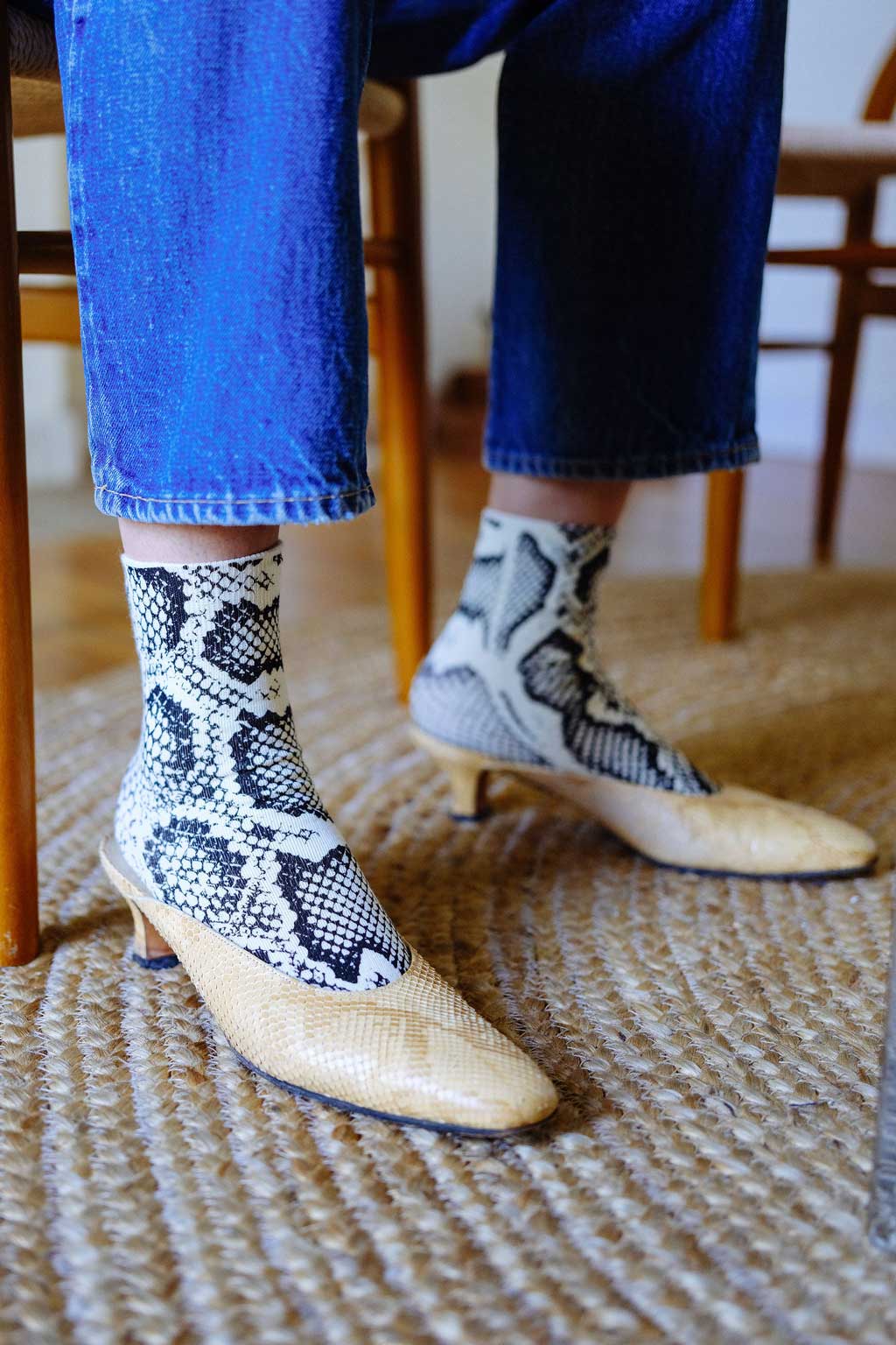 Screenprint Snake Ankle Socks