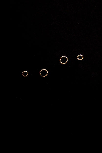 Twist Open Circle Stud Earrings, Solid Gold or Rose Gold
