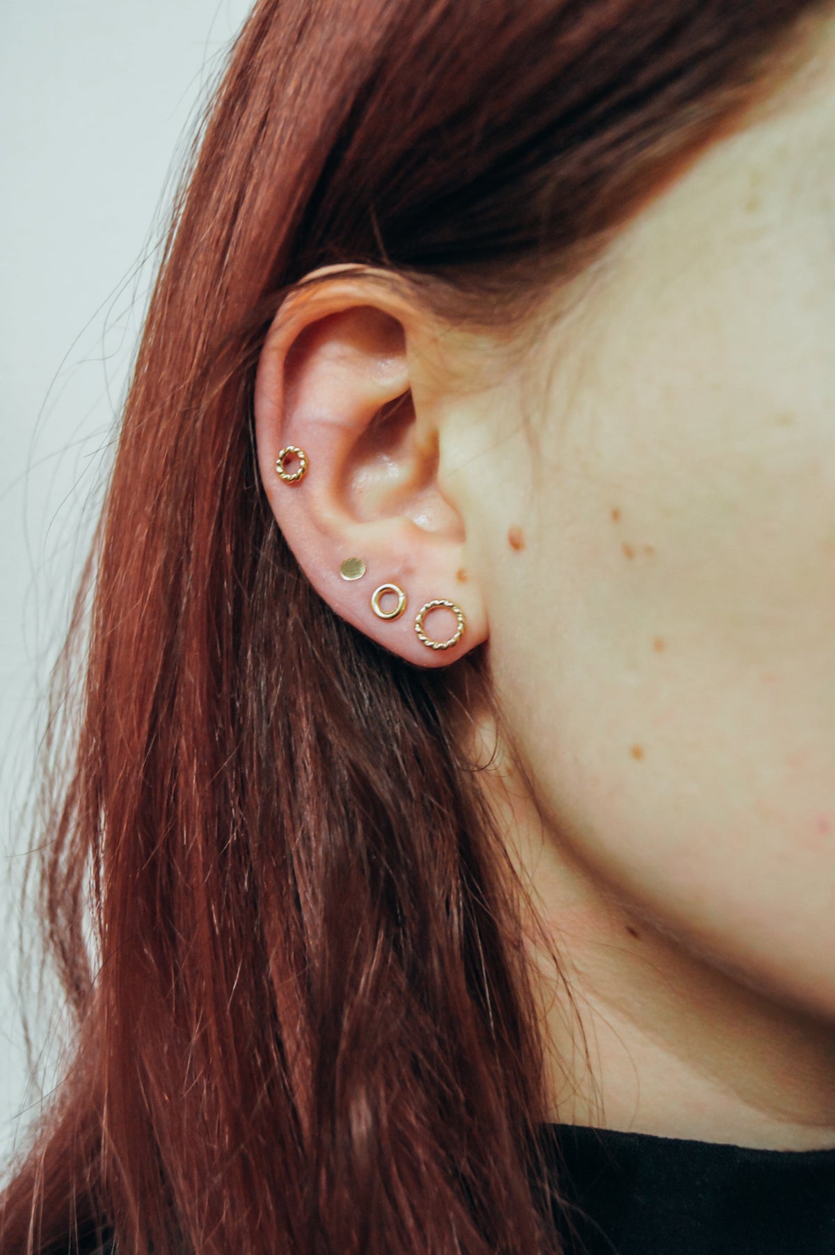 Mini Open Circle Stud Earrings, Gold Fill, Rose Gold Fill, or Sterling Silver