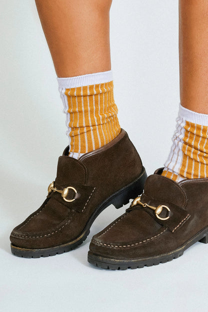 Lavender & Rust Crew Socks
