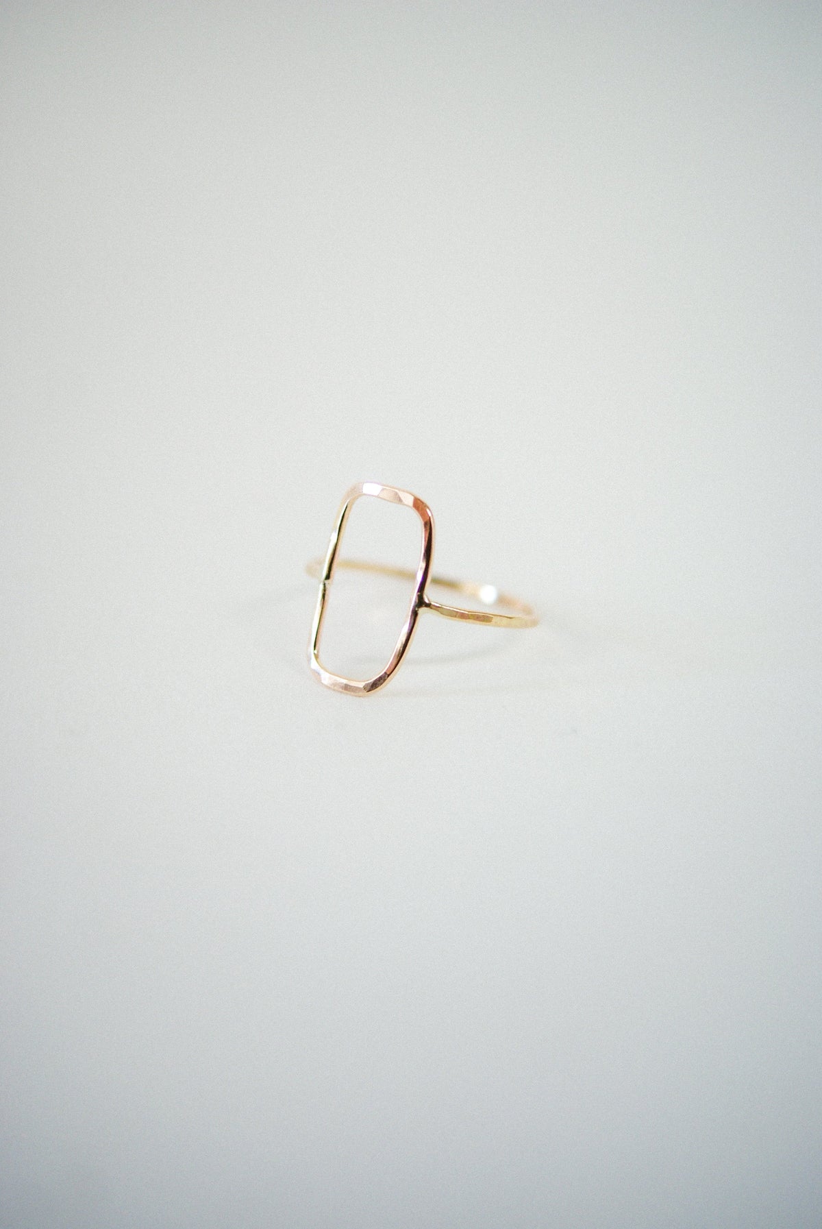 Rectangle Ring, Solid 14K Gold