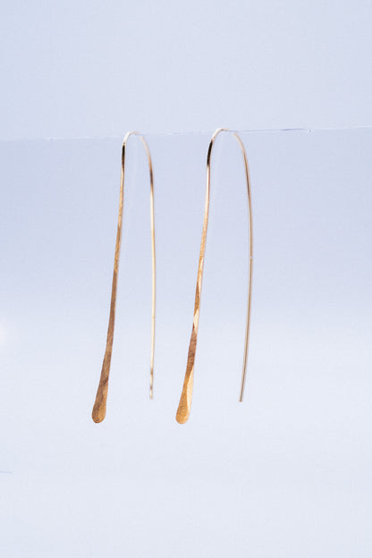 Long Arch Earrings in Solid Gold