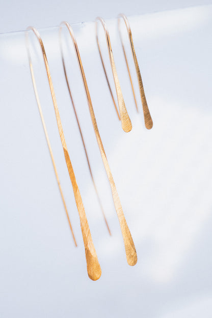 Long Arch Earrings in Solid Gold