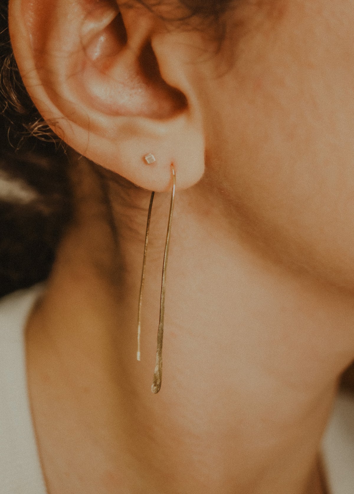 Long Arch Earrings in Solid Gold