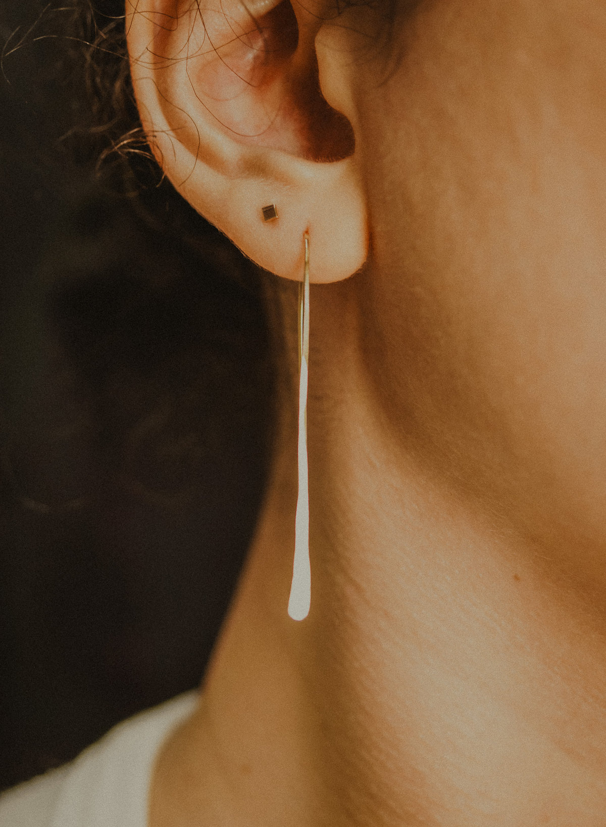 Long Arch Earrings in Solid Gold