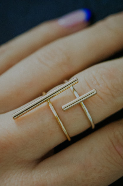 Mini Bar Ring, Sterling Silver