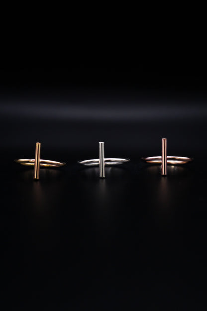 Mini Bar Ring, 14K Rose Gold Fill