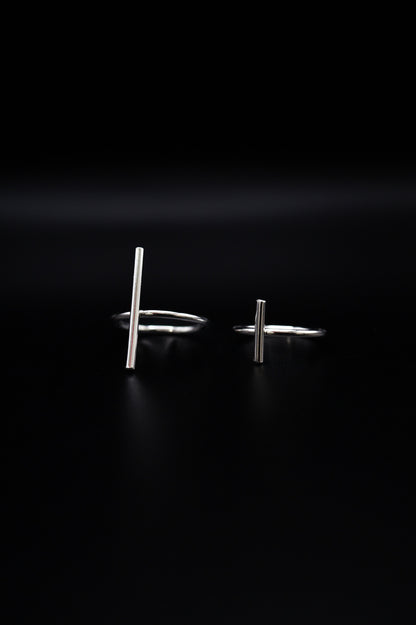 Mini Bar Ring, Sterling Silver
