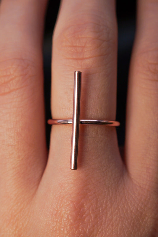 Bar Ring, 14K Rose Gold Fill