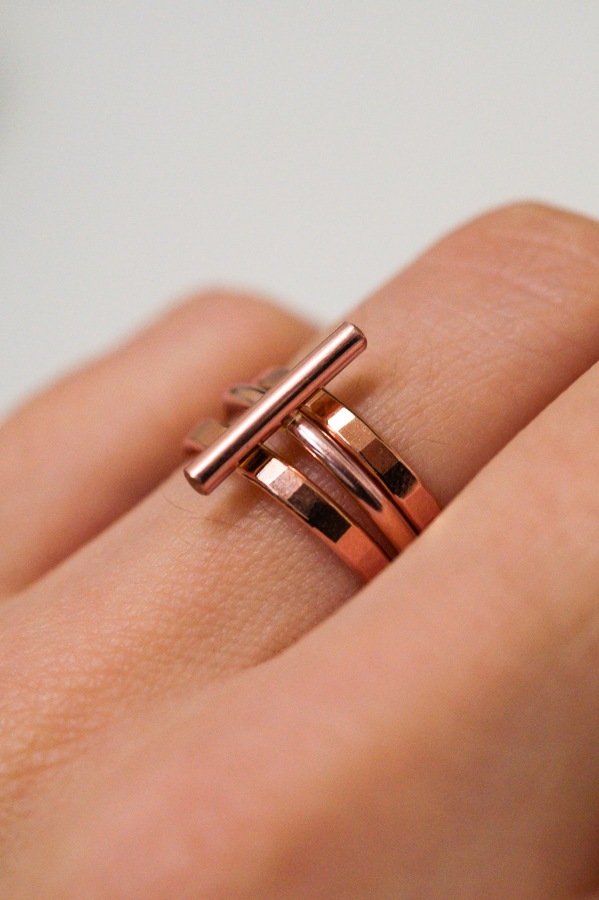 Mini Bar Ring, 14K Rose Gold Fill