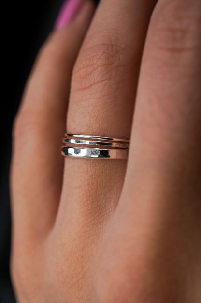Basic Stacking Set Of 3 Rings, Gold Fill, Rose Gold Fill or Sterling Silver