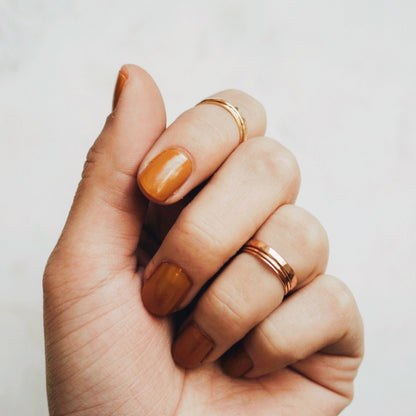 Basic Stacking Set Of 3 Rings, Solid 14K Gold or Rose Gold