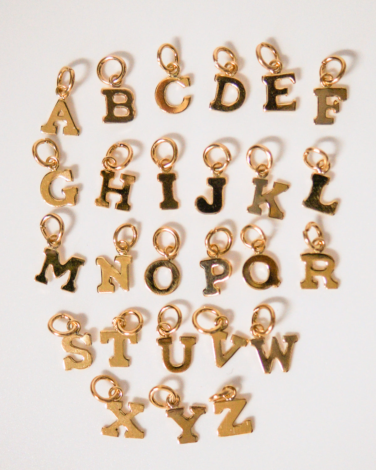 Blocky Monogram Letter Charm