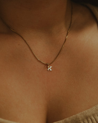 Blocky Letter Necklace, 14K Gold Fill