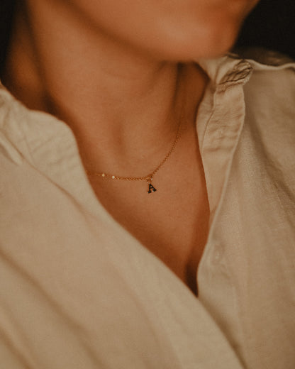 Blocky Monogram Letter Charm