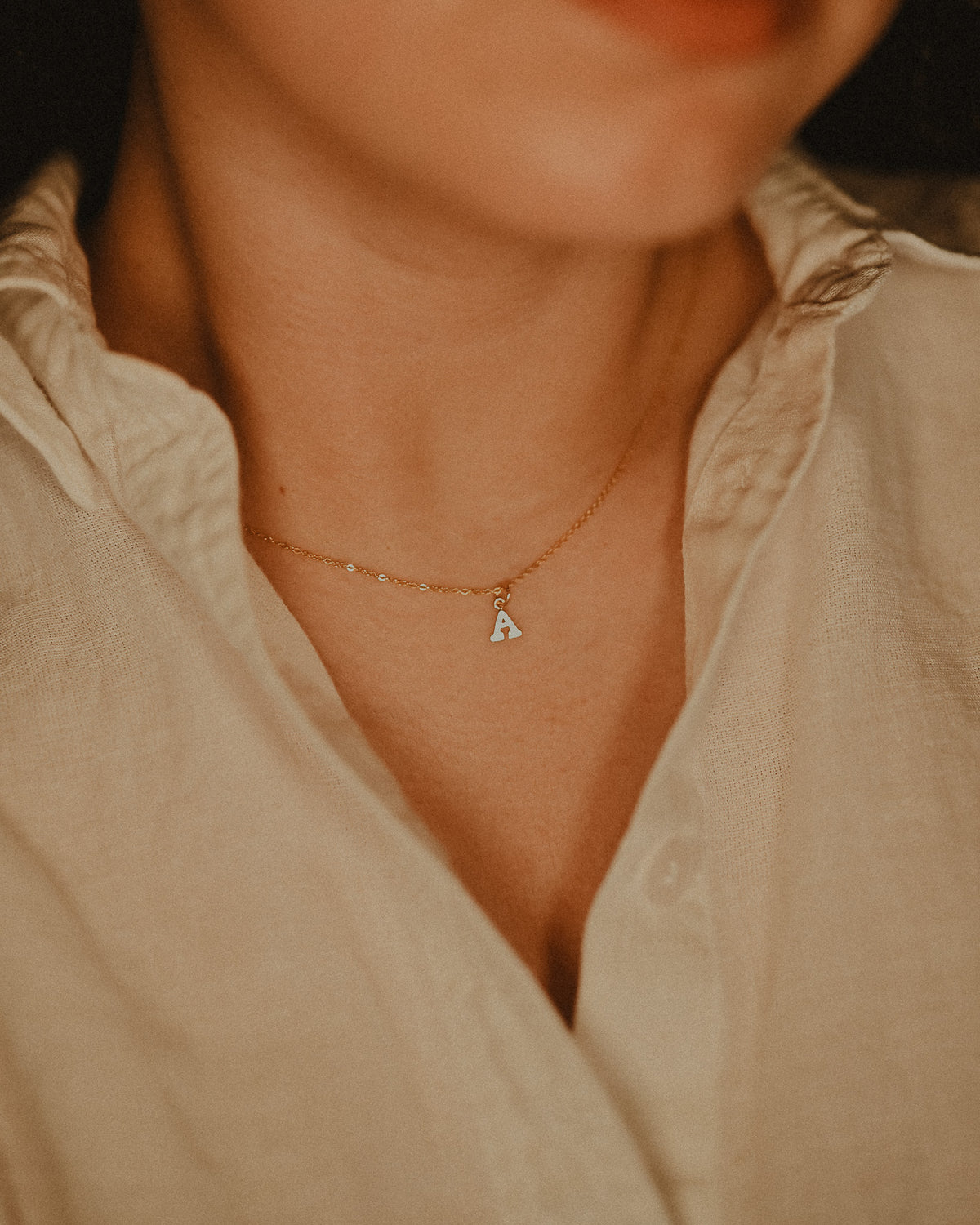 Blocky Monogram Letter Charm