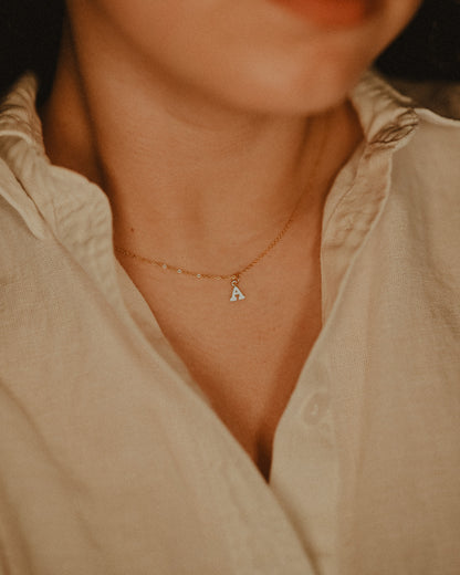 Blocky Monogram Letter Charm