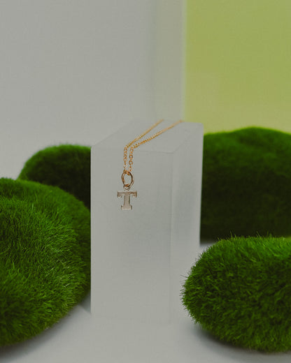 Blocky Monogram Letter Charm